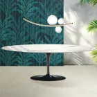 Saarinen Tulip Tisch H 74 cm ausziehbar in Florim Statuario Hochglanzkeramik - Scharlachrot Viadurini