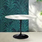 Tulip Saarinen Tisch H 74 cm aus Florim Statuario Lucido Keramik – Scharlachrot Viadurini