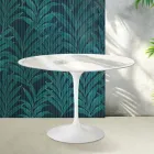Tulip Saarinen Tisch H 74 cm aus Florim Statuario Lucido Keramik – Scharlachrot Viadurini