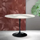 Saarinen Tulip Tisch H 74 cm in Matt Florim Statuario Ceramica – Scarlet Viadurini