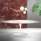 Saarinen Tulip Tisch H 74 cm in Matt Florim Statuario Ceramica – Scarlet Viadurini