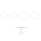 Saarinen Tulpentisch H 74 cm Rund in Florim Keramik Glänzend Weiß - Scharlachrot Viadurini