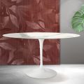 Saarinen Tulip Tisch H 74 cm Rund in Florim Statuario Mattkeramik - Scharlachrot