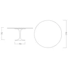 Tulpentisch Saarinen H 74 mit runder Platte aus schwarzem Marquinia-Marmor Made in Italy - Scharlachrot Viadurini