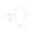 Tulpentisch Saarinen H 74 Oval aus Carrara-Marmor Statuarietto Made in Italy - Scharlachrot Viadurini