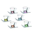 Ökologische Kaffeetassen aus transparentem oder farbigem Kristall 12 Stück - Amalgam Viadurini