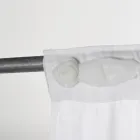 Weißer Leinenvorhang mit Organza- und Shabby-Design-Stickerei, hergestellt in Italien – Marpessa Viadurini