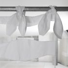 Weißer Vorhang aus Leinen und Organza mit eleganter italienischer Stickerei – Oceanomare Viadurini