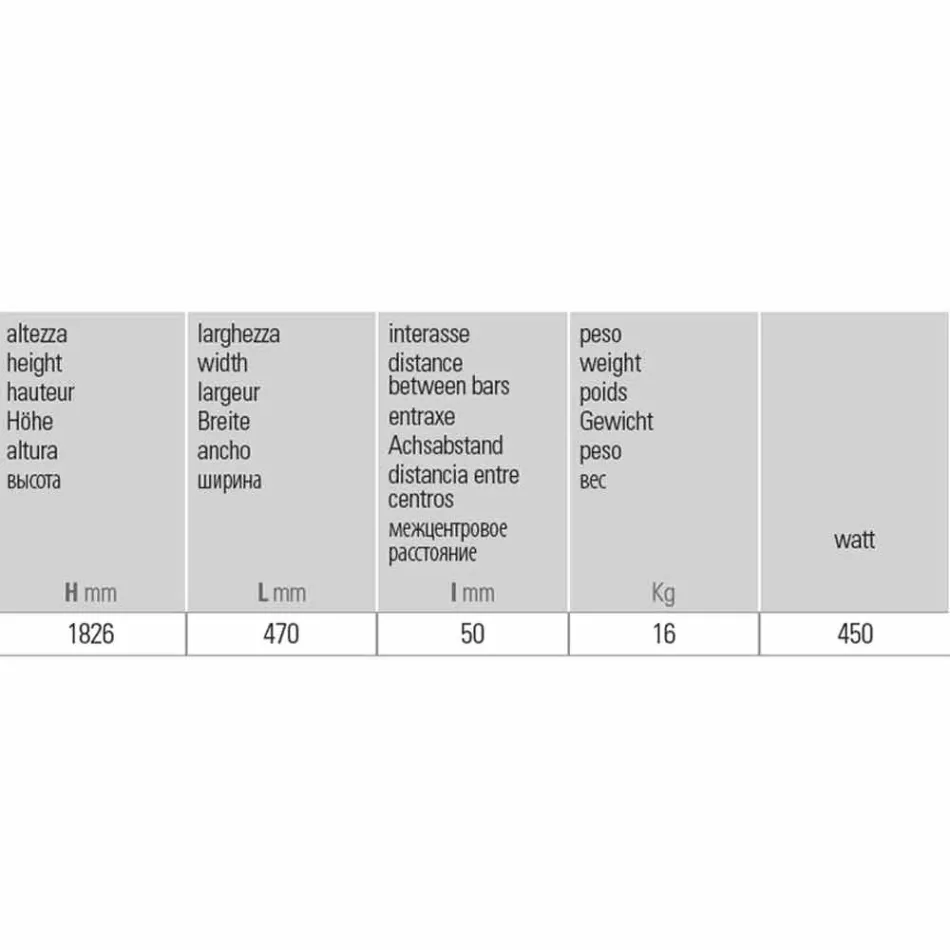 Vertikaler Design-Badezimmerheizkörper Elektrischer Boden 450 Watt - Ottolungo Viadurini