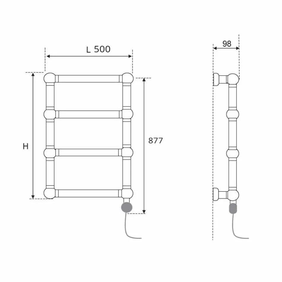 Elektrischer modularer Kühler aus Chrom oder Goldmessing bei 200 W - Caesar Viadurini