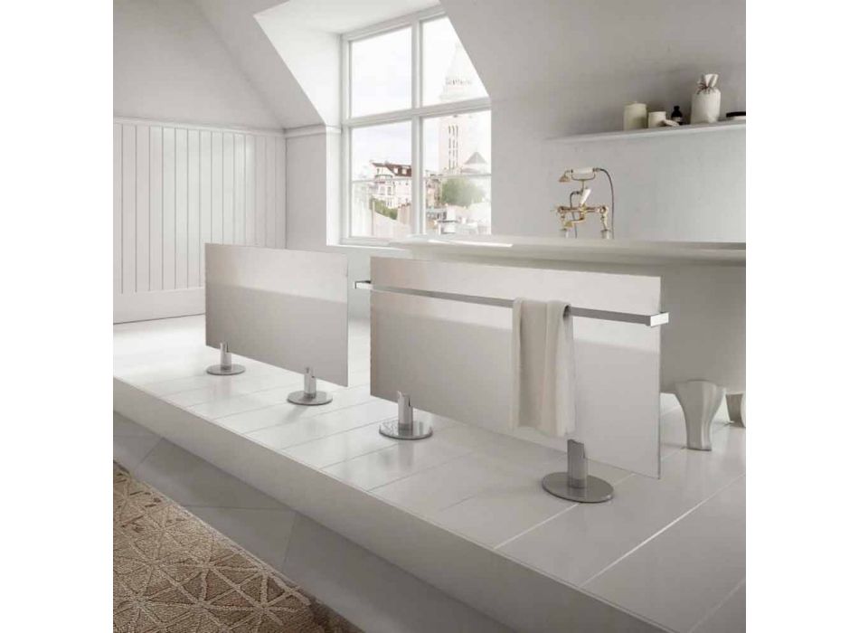 Bodenheizkörper im modernen Design aus weißem Sternglas