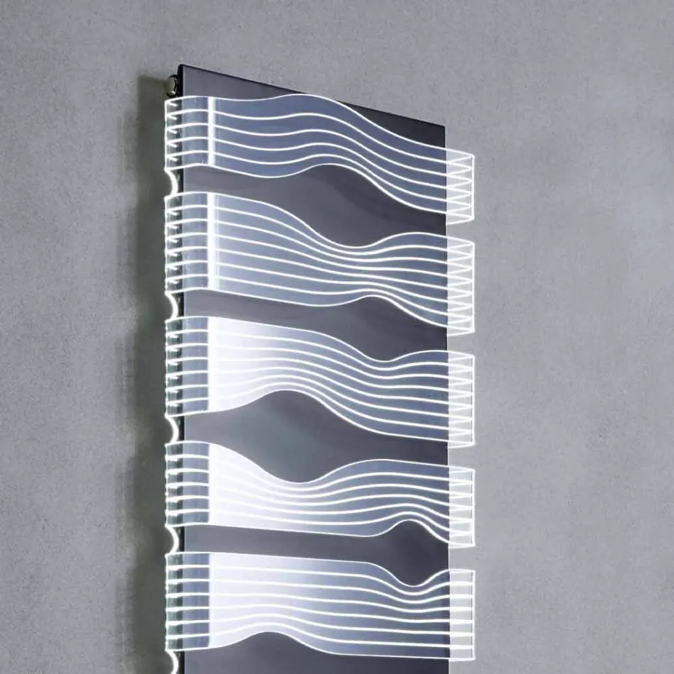 Design Elektrischer Heizkörper für Wohnzimmer oder Badezimmer mit 1000 W LED - Shine Viadurini