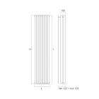 Hydraulischer Heizkörper mit horizontalen Kollektoren und vertikalen Rohren – Colomba Viadurini