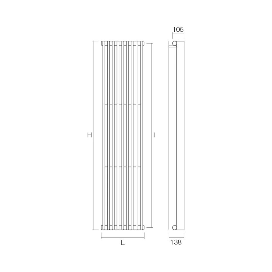 Hydraulischer Heizkörper mit doppelter Reihe flacher Elemente, hergestellt in Italien – Mazedonien Viadurini
