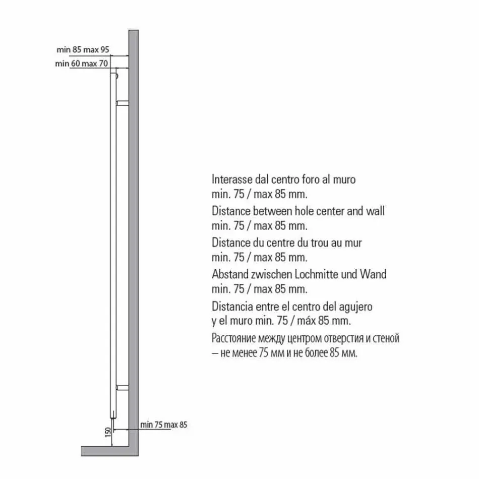 Heizkörper Handtuchheizung Badezimmer Quadrat Design in Stahl 412 W - Turm Viadurini