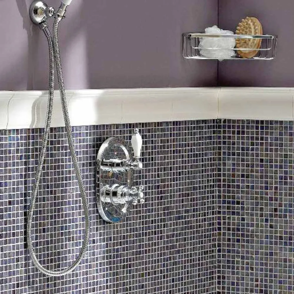 Einbau-Thermostat im Vintage-Design aus Messing, hergestellt in Italien – Elisea Viadurini