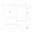 Aufgehängte Mineralwerkstoffplatte mit integriertem Arona-Spülbecken Viadurini