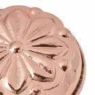 Runde handverzinnte Kupfer-Kuchenform mit Blumendekor 28 cm - Gianmattia Viadurini