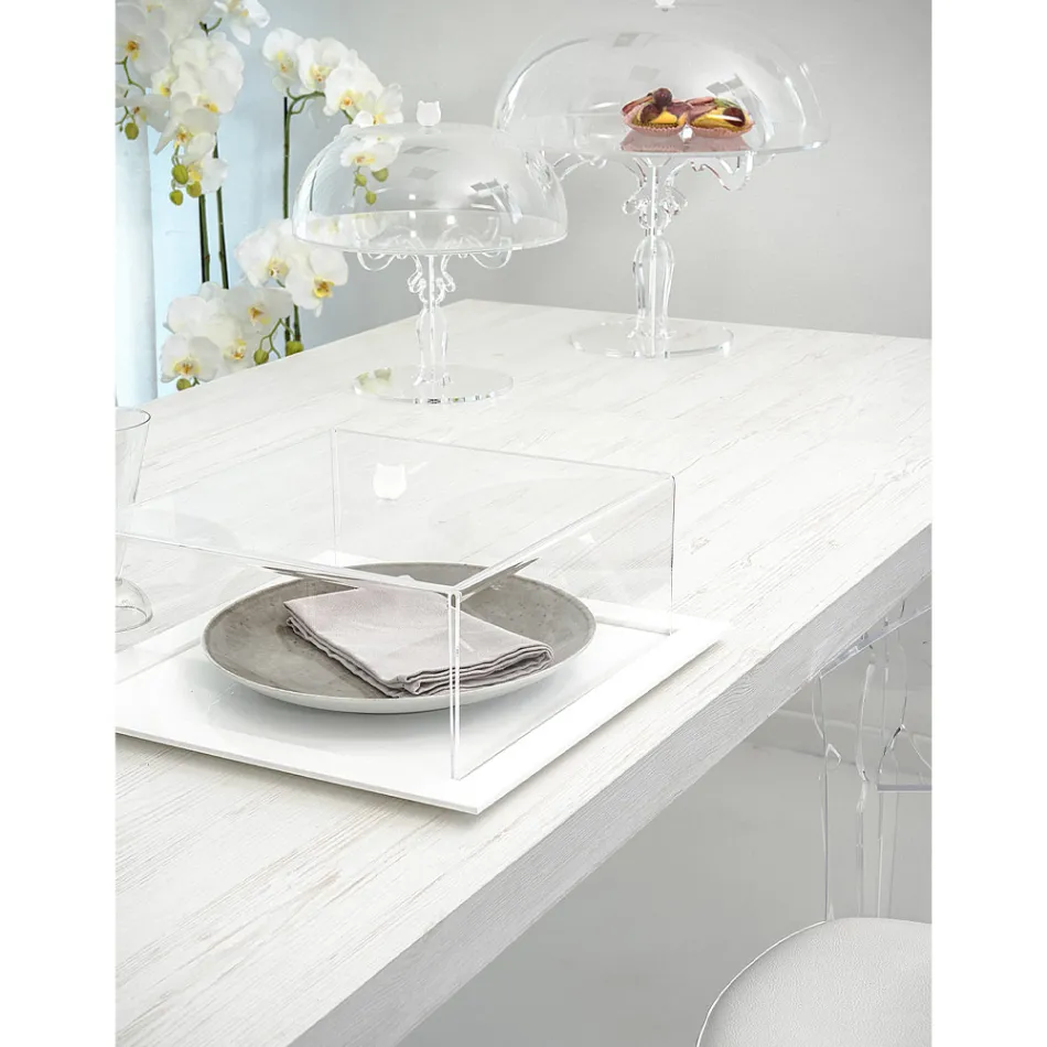 Quadratische Kuchenform aus transparentem Plexiglas Made in Italy 2 Größen - Crotone Viadurini