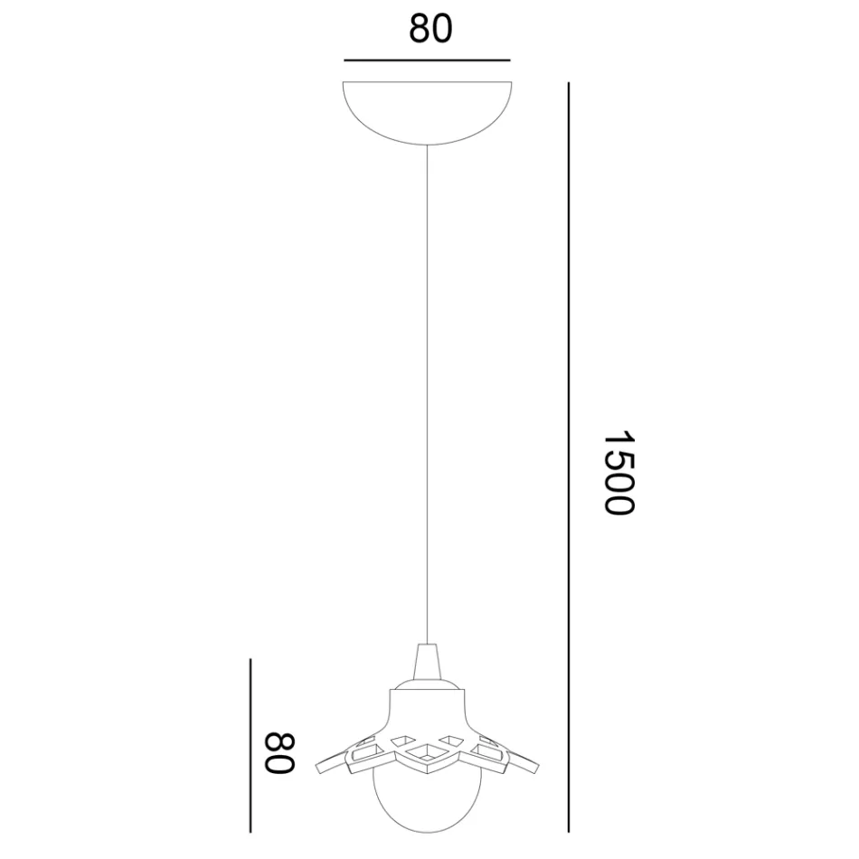 Toscot Apuane Terrakotta-Hängeleuchte ohne Rosette, hergestellt in der Toskana Viadurini