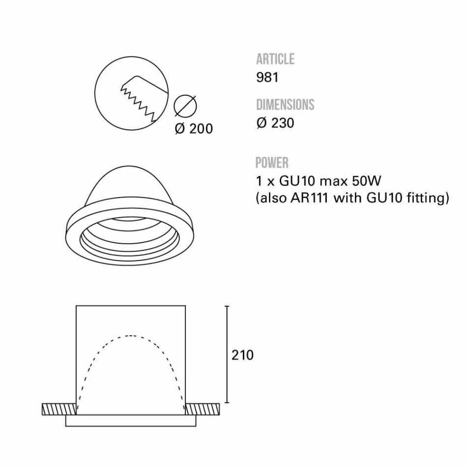 TOSCOT Karst Leuchtturm gebaut Ø23 cm in der Toskana gemacht Viadurini