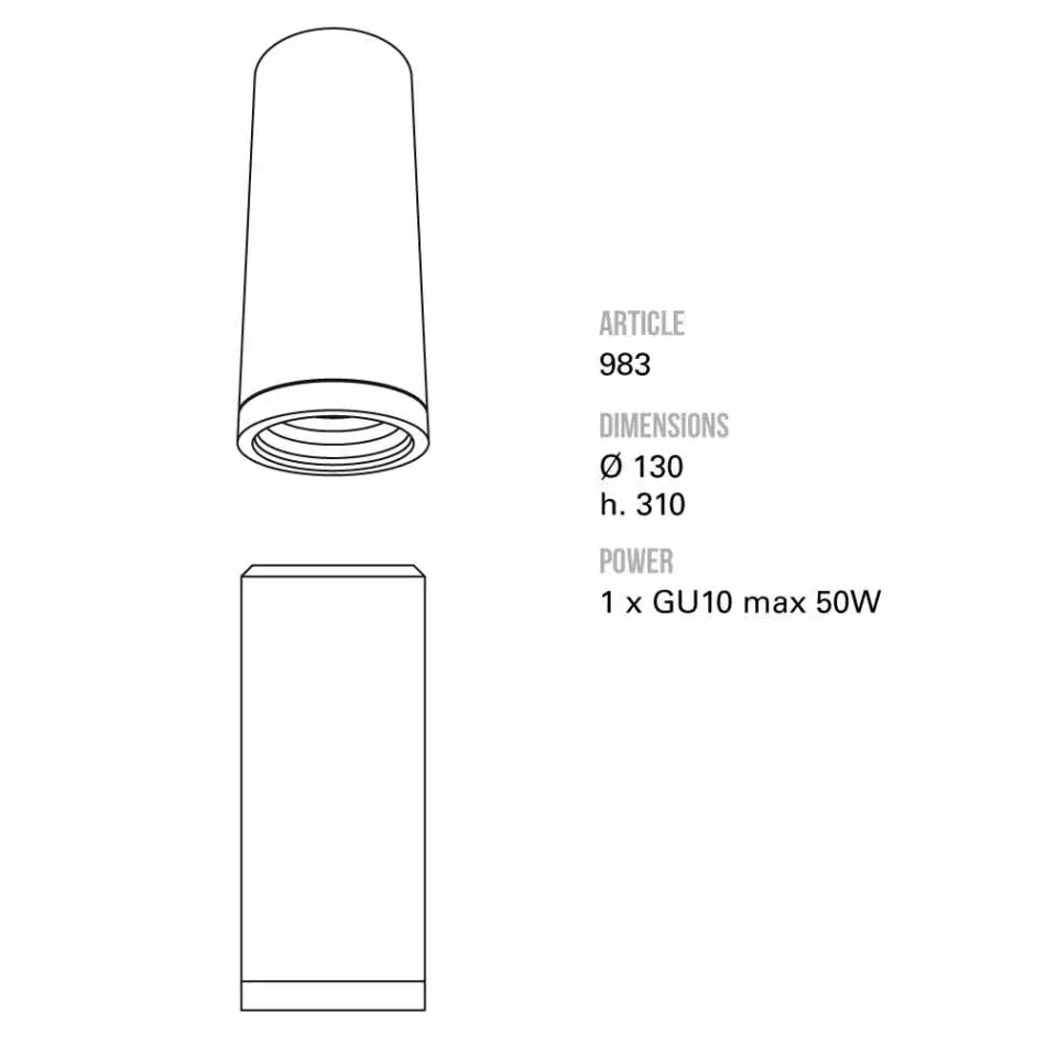TOSCOT Karst große Deckenleuchte Ø 13 x H 31 cm in Toskana Hergestellt Viadurini