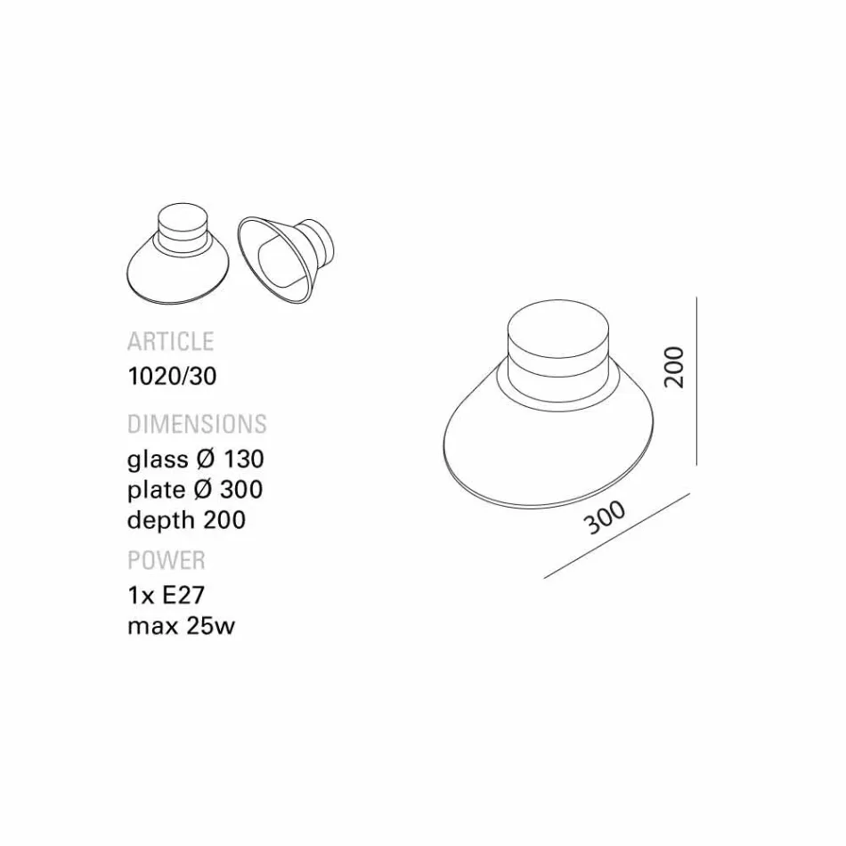 TOSCOT Chapeau! Lampe Wand / Decke in der Toskana gemacht Viadurini