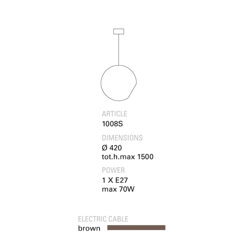 Toscot Newton Terrakotta-Pendelleuchte im zeitgenössischen Stil Viadurini