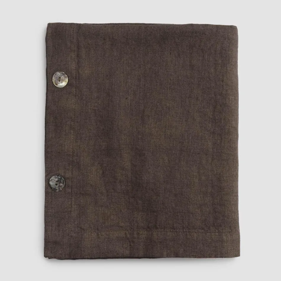 Modulare Tischdecke aus farbigem Leinen mit Knopflöchern und 10 Knöpfen – Mittelmeer Viadurini