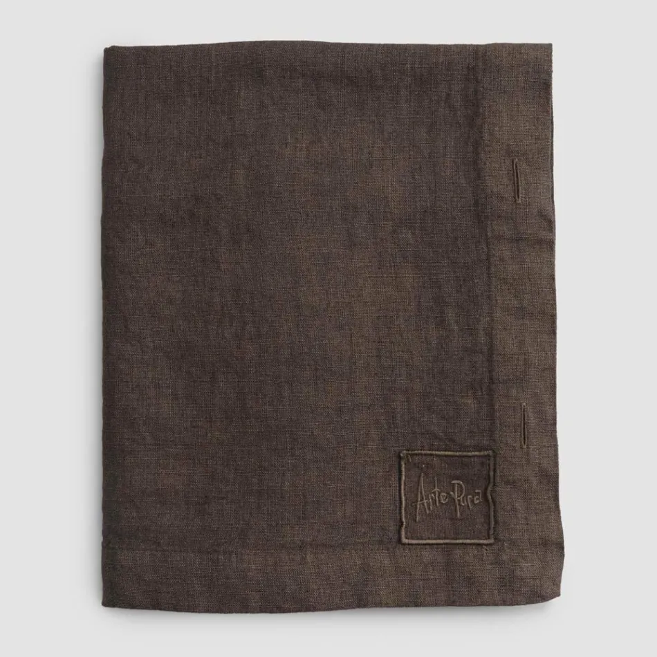 Modulare Tischdecke aus farbigem Leinen mit Knopflöchern und 10 Knöpfen – Mittelmeer Viadurini