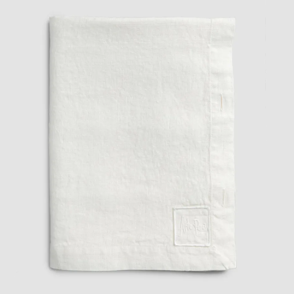 Modulare Tischdecke aus farbigem Leinen mit Knopflöchern und 10 Knöpfen – Mittelmeer Viadurini