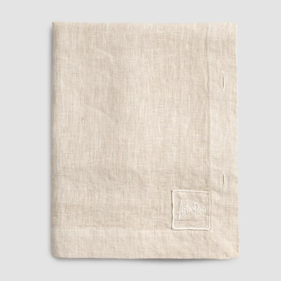 Modulare Tischdecke aus farbigem Leinen mit Knopflöchern und 10 Knöpfen – Mittelmeer Viadurini