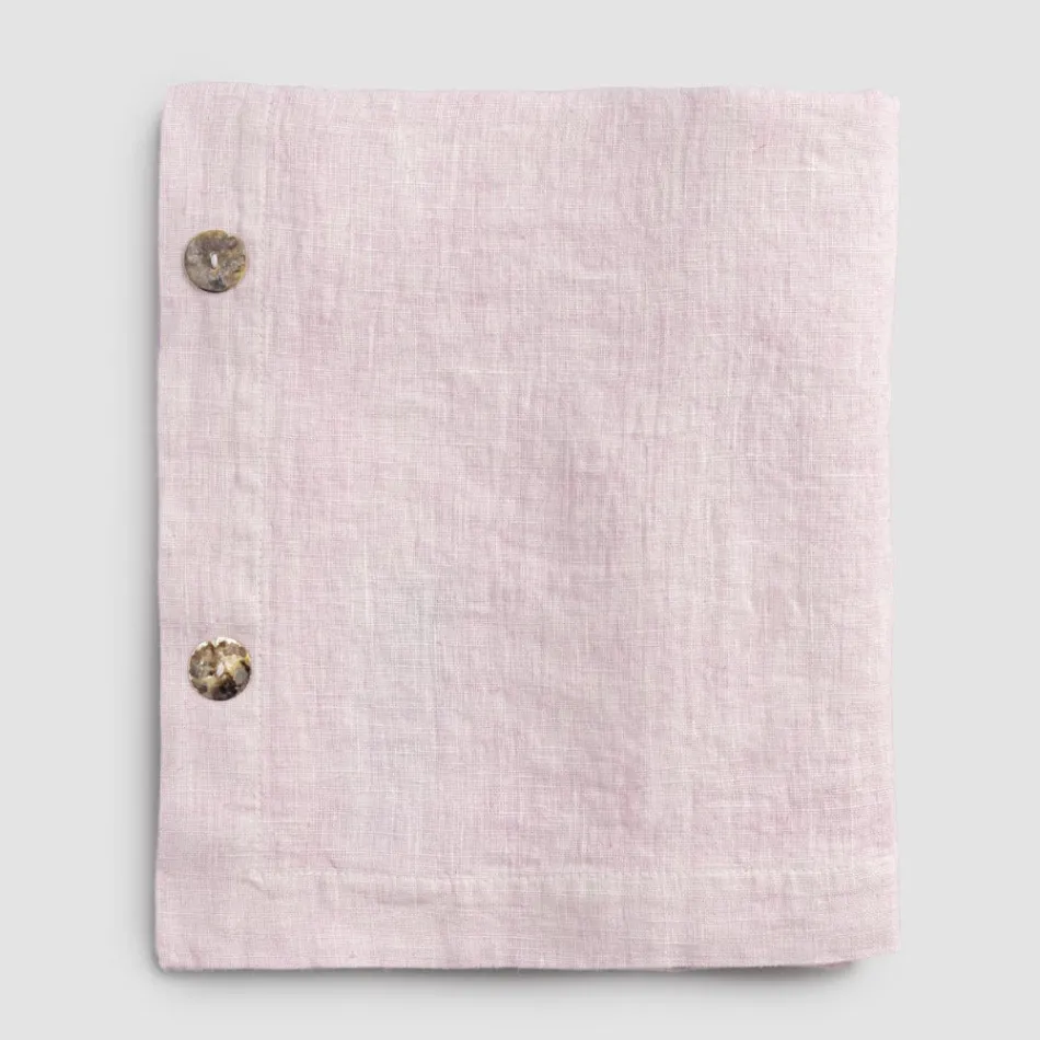 Modulare Tischdecke aus farbigem Leinen mit Knopflöchern und 10 Knöpfen – Mittelmeer Viadurini