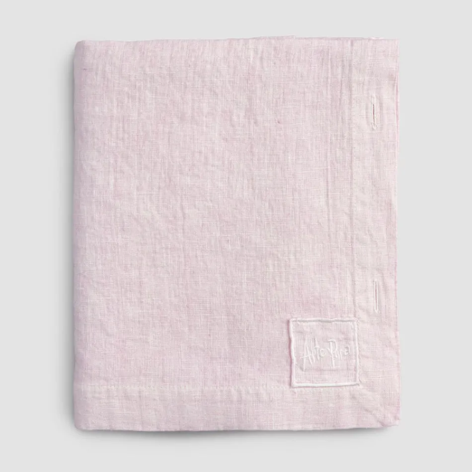 Modulare Tischdecke aus farbigem Leinen mit Knopflöchern und 10 Knöpfen – Mittelmeer Viadurini