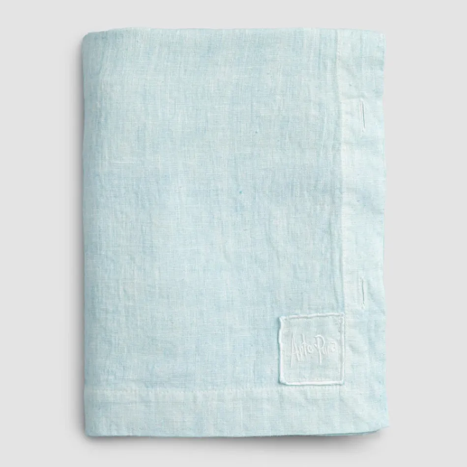 Modulare Tischdecke aus farbigem Leinen mit Knopflöchern und 10 Knöpfen – Mittelmeer Viadurini