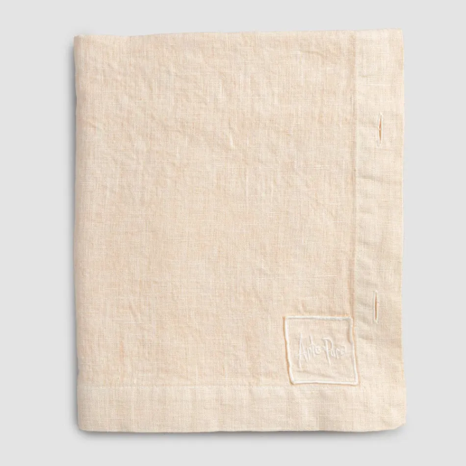 Modulare Tischdecke aus farbigem Leinen mit Knopflöchern und 10 Knöpfen – Mittelmeer Viadurini