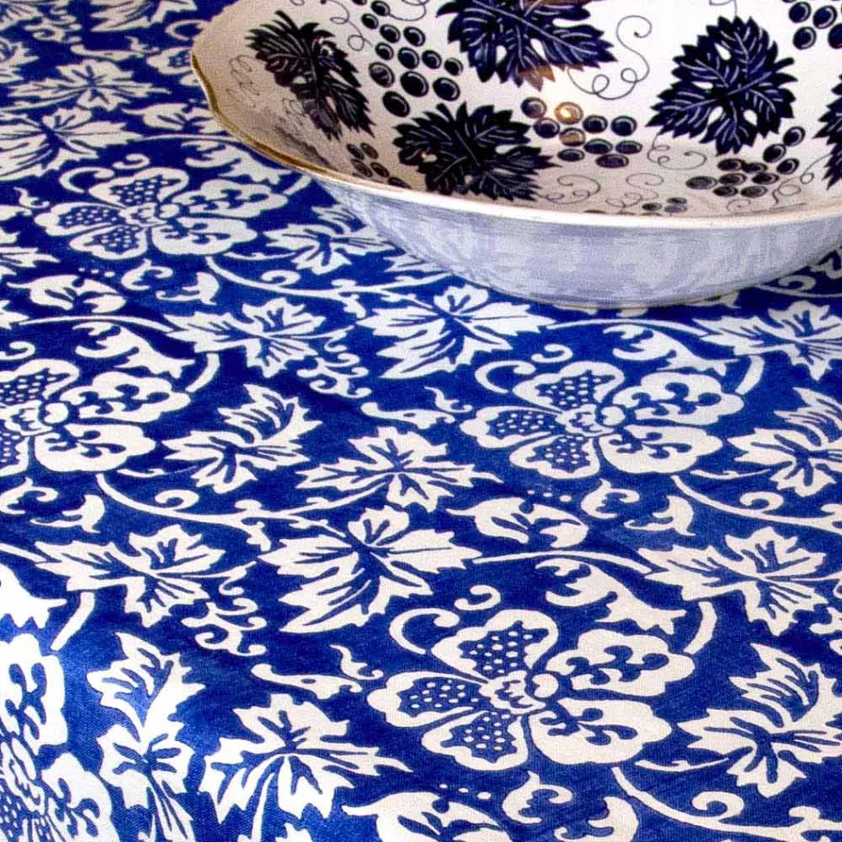 100% italienische handgefertigte Leinentischdecke mit einteiligem Handabdruck - Marken Viadurini