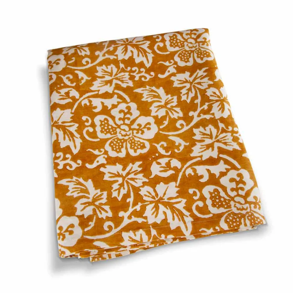 100% italienische handgefertigte Leinentischdecke mit einteiligem Handabdruck - Marken Viadurini