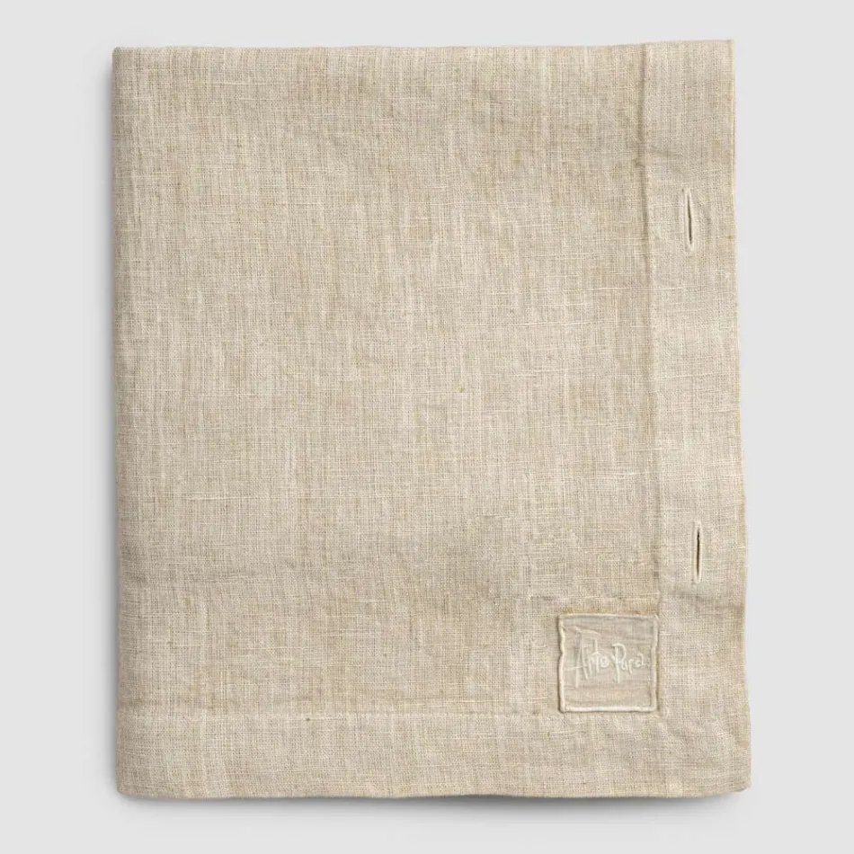 Rechteckige Leinentischdecke mit Knopflöchern und 10 Knöpfen, luxuriös – mediterran Viadurini