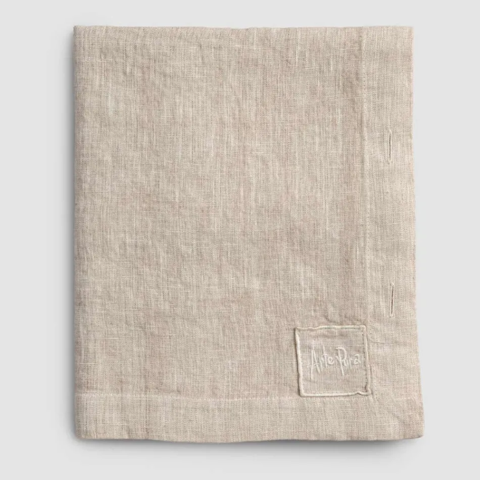 Rechteckige Leinentischdecke mit Knopflöchern und 12 Luxusknöpfen – Mediterran Viadurini