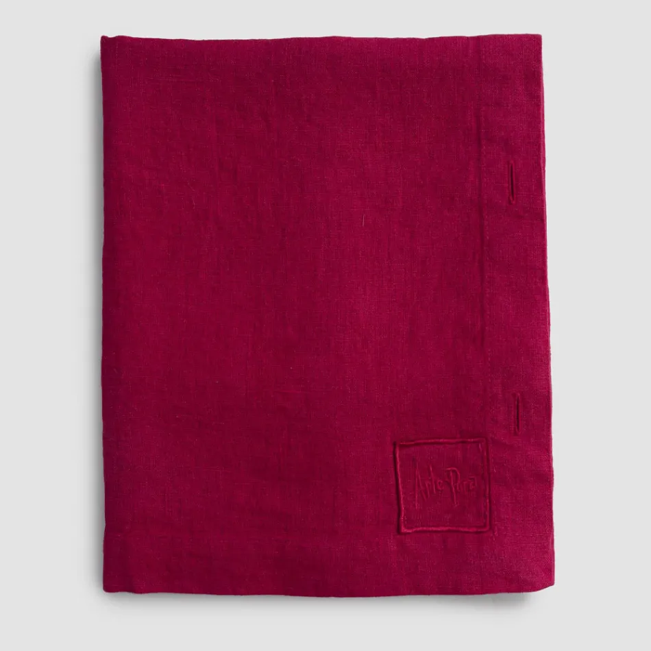 Rechteckige Leinentischdecke mit Knopflöchern und 12 Luxusknöpfen – Mediterran Viadurini