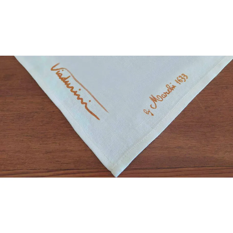 Hochwertige italienische handgefertigte Tischdecke mit handbedruckter Baumwolle Viadurini