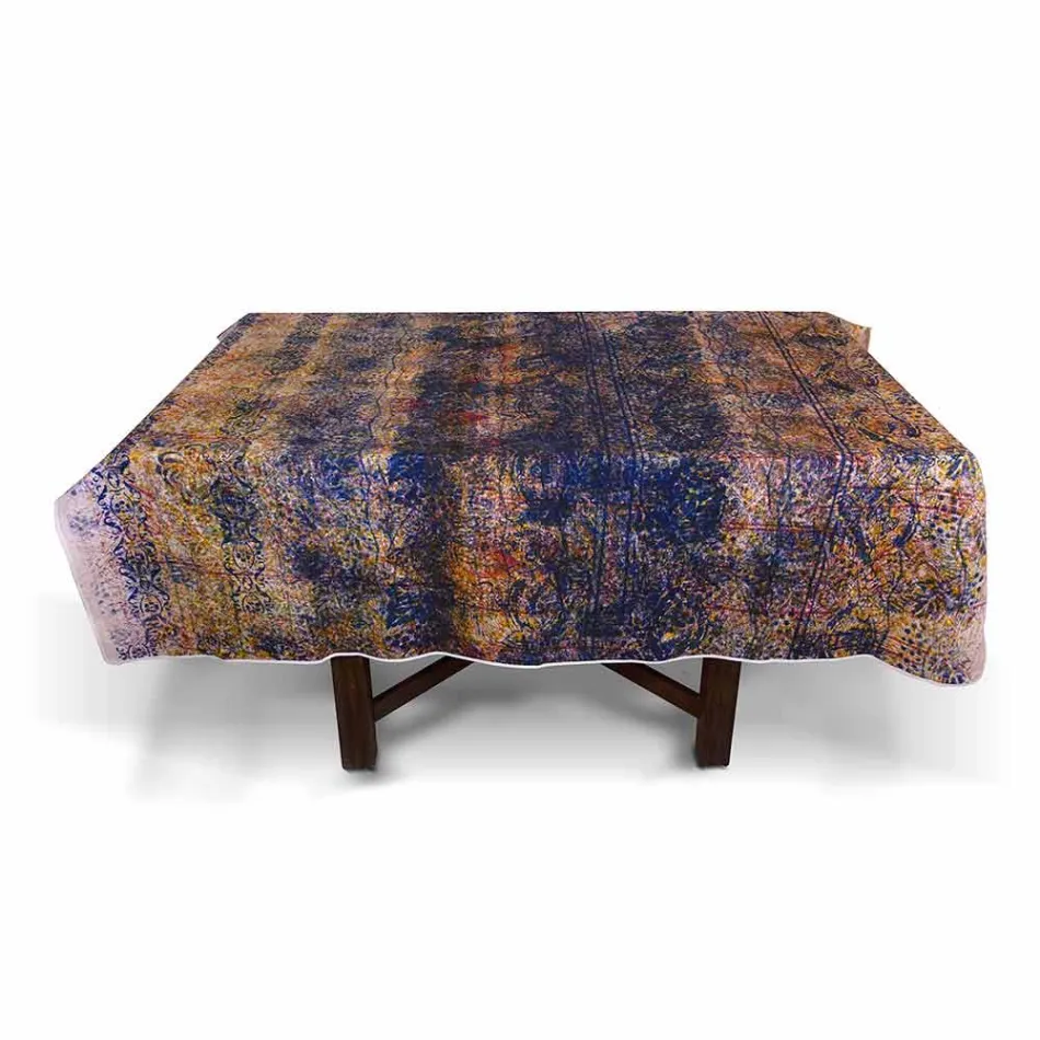 Hochwertige italienische Tischdecke aus handbedruckter Baumwolle - Marken Viadurini