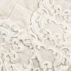 Rechteckige Tischdecke aus beigem Leinen mit handgefertigter luxuriöser Farnese-Spitze – Kippel Viadurini