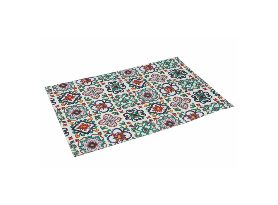 Amerikanische Tischsets aus Polyester mit doppelseitigen Dekorationen 12 Stück - Aztecasq Viadurini