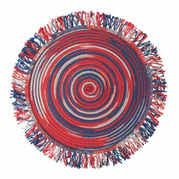 Amerikanisches rundes farbiges Polyester-Tischset mit Fransen 12 Stück - Aries