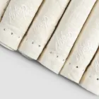 Leinenservietten mit schwarzen oder butterfarbenen Kristallen, 6 Stück, italienischer Luxus – Prezio Viadurini