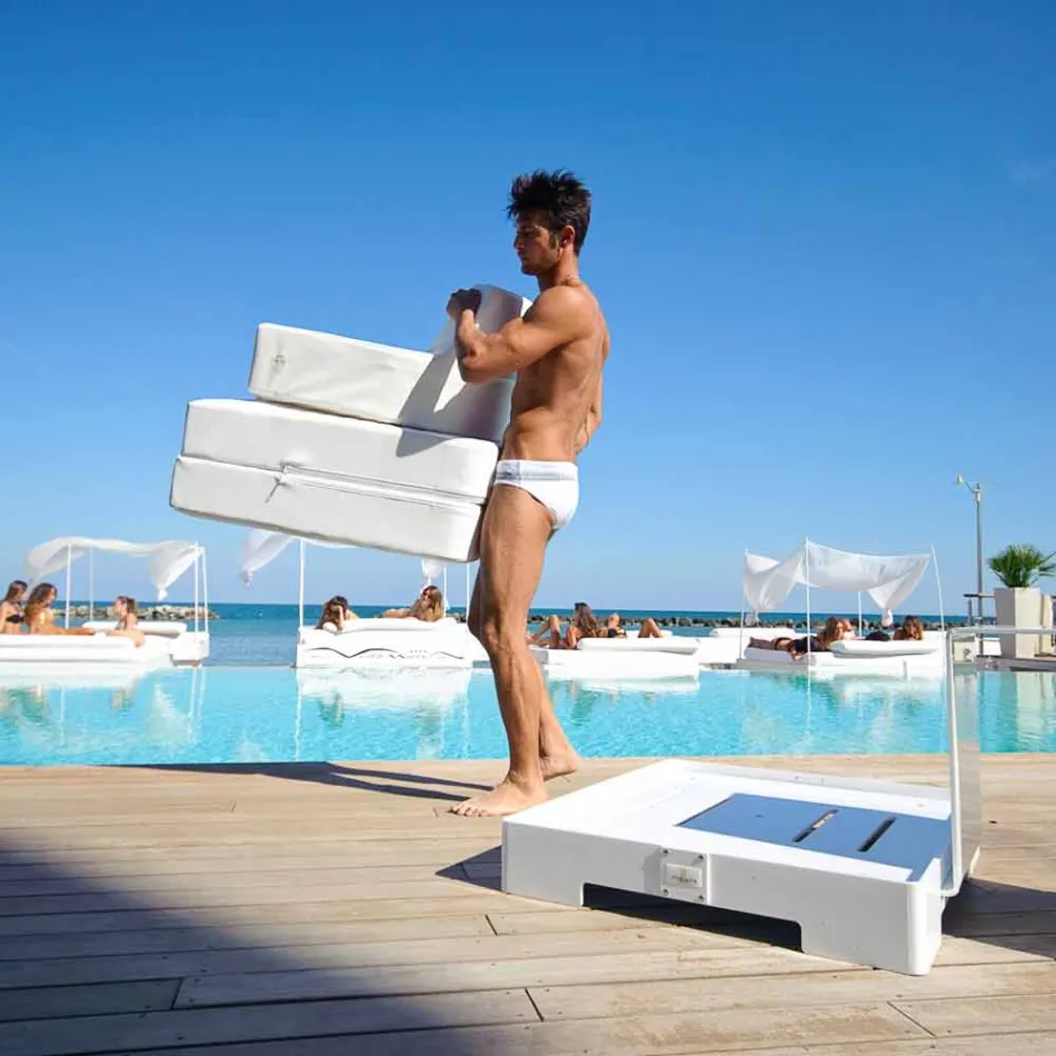 Trona weiß Design schwimmenden Sessel in Italien hergestellt Viadurini