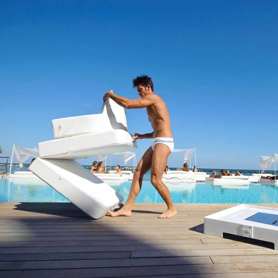 Trona weiß Design schwimmenden Sessel in Italien hergestellt Viadurini