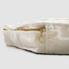 Mittelgroße Kosmetiktasche aus Leinen und Baumwolle mit Farnese-Spitze und Reißverschluss – Mike Viadurini